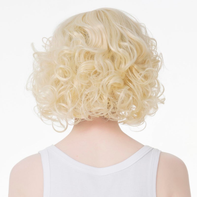 Aimole Women Short Curly Wig Synthetic Hair Cosplay Costume Halloween Party Daily Everyday Wear Wig Heat Resistant (613E) - Image 5